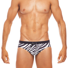 Load image into Gallery viewer, Africa - Zebra  - Lo Rise Swim Brief