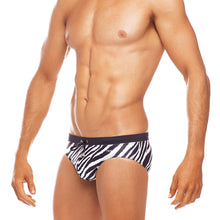 Load image into Gallery viewer, Africa - Zebra  - Lo Rise Swim Brief