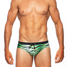 Load image into Gallery viewer, Tiger - Green  - Lo Rise Swim Brief