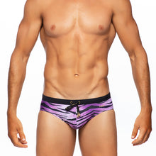 Load image into Gallery viewer, Tiger - Purple  - Lo Rise Swim Brief