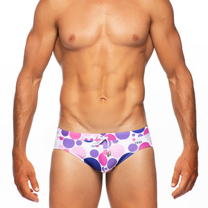 Bubbles - Purples - Lo Rise Swim Brief