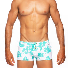 Load image into Gallery viewer, Hula - White / Aqua - Swim Trunk