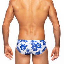 Load image into Gallery viewer, Hula - White / Cobalt - Lo Rise Swim Brief