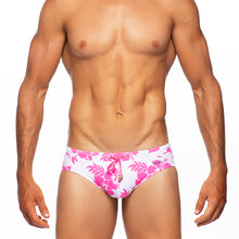 Load image into Gallery viewer, Hula - White / Pink - Lo Rise Swim Brief