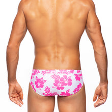 Load image into Gallery viewer, Hula - White / Pink - Lo Rise Swim Brief