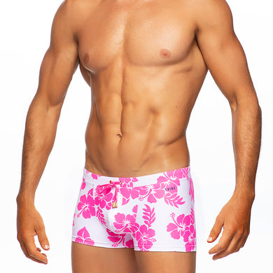 Hula - White / Pink - Swim Trunk