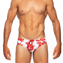 Load image into Gallery viewer, Hula - White / Red - Lo Rise Swim Brief