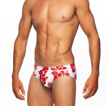 Load image into Gallery viewer, Hula - White / Red - Lo Rise Swim Brief