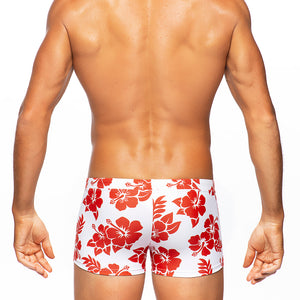 Hula - White / Red - Swim Trunk