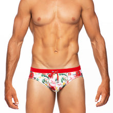 Load image into Gallery viewer, Lei - Print / Red - Lo Rise Swim Brief