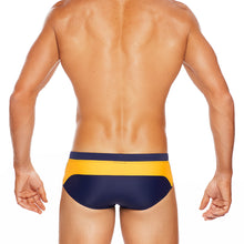 Load image into Gallery viewer, Barbados - Navy / Yellow - LoRise Brief - Tribe Australia
