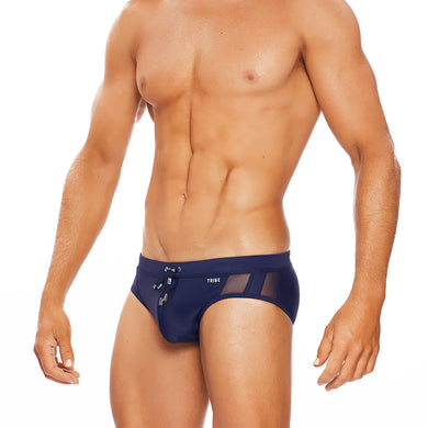 Positano - Navy - Lo Rise Swim Brief