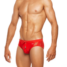 Load image into Gallery viewer, Positano - Fire Red- Lo Rise Swim Brief