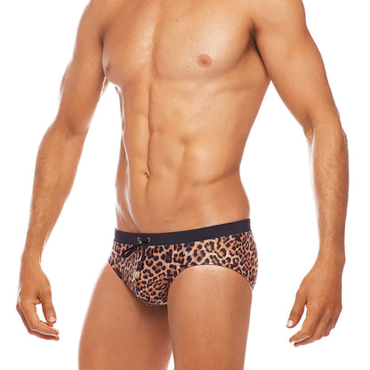 Africa - Leopard  - Lo Rise Swim Brief