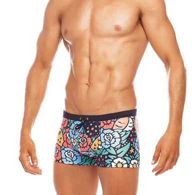 Oz Tribe - Print / Black  - Swim Trunk