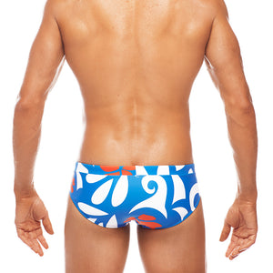 Pacific - Blue / White / Red - Lo Rise Swim Brief
