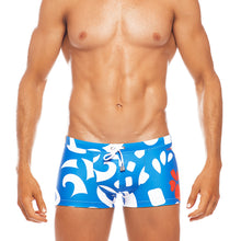 Load image into Gallery viewer, Pacific - Blue / White / Red - Swim Trunk