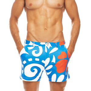 Pacific - Blue / White / Red - Swim Short