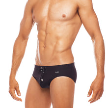 Load image into Gallery viewer, Ribbed - Black  - Lo Rise Swim Brief
