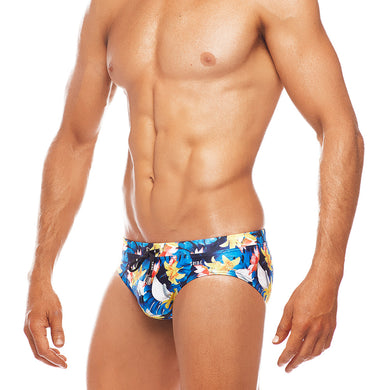 Tropicana - Blue / Yellow  - Lo Rise Swim Brief